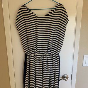 BCBG navy style silk dress